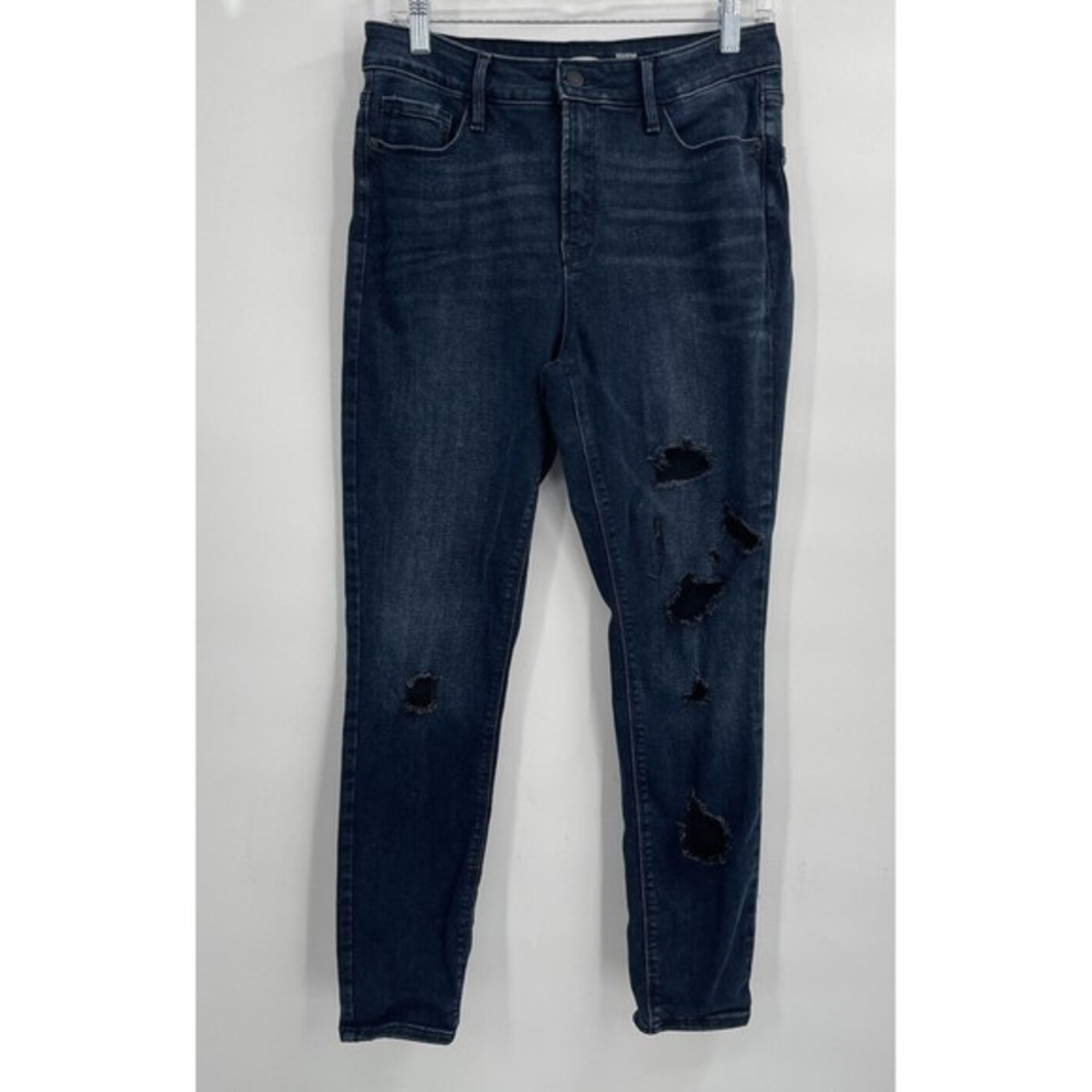 Old Navy 12 Rockstar Super‎ Skinny Jeans Womens Dark Wash Distressed High Rise